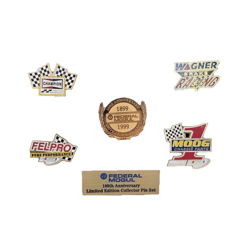 Nascar Collector Pin Set Federal Mogul 100th Anniversary Limited Edition